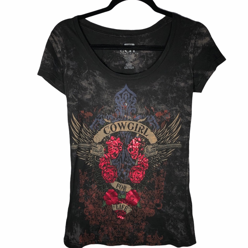 Cowgirl Up “Cowgirl for Life” Women’s T-Shirt Sz L